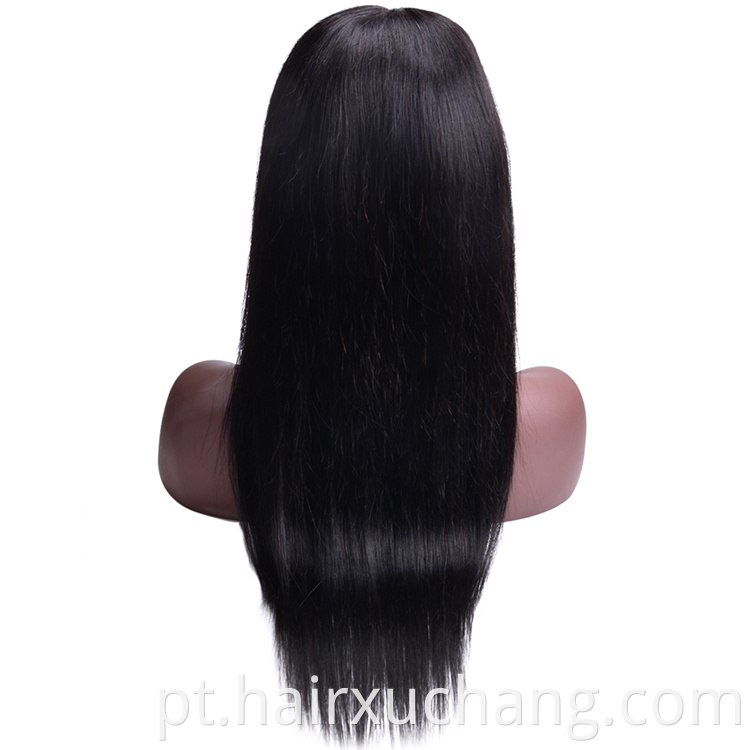 Cabelo indiano de preço barato diretamente da Índia Natural Straight 4*4 Wigs de fechamento de renda Original Human Hair Wig para Mulheres Negras